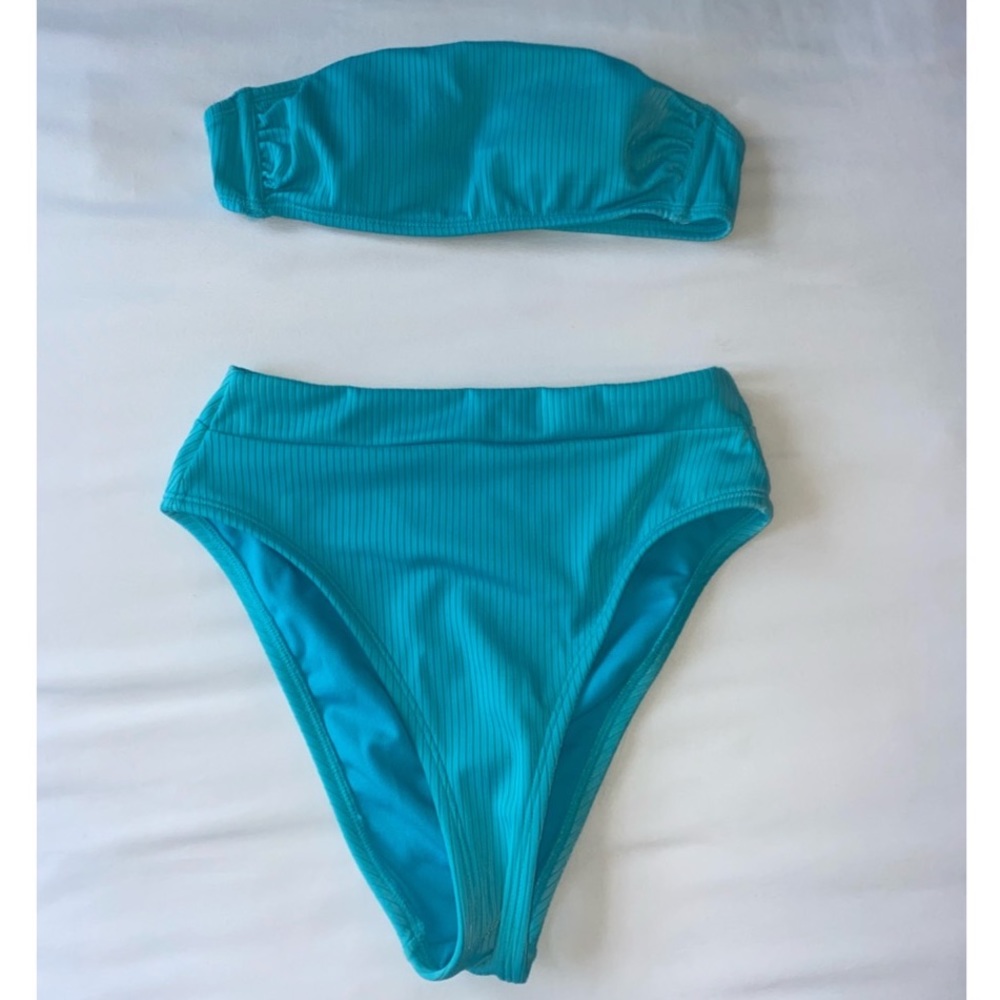 target xhilaration high waisted strapless teal bikini size XS